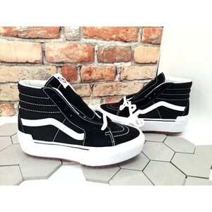 Vans Sk8 Hi Stacked Black White 2in Platform Sneakers Women Sz 9 Rare New 2022